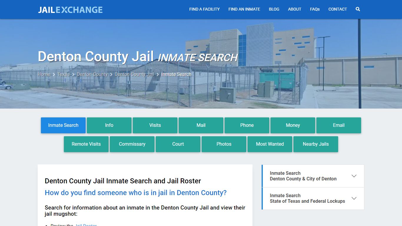Inmate Search: Roster & Mugshots - Denton County Jail, TX - Jail Exchange